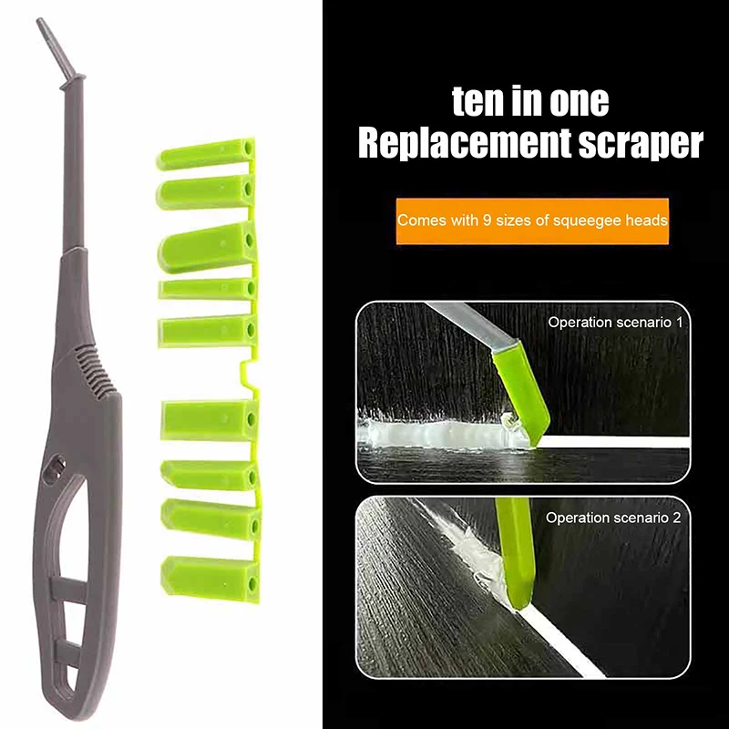 9 In 1 Glass Glue Angle Scraper Sealant Spreader Window Ceramics Tile Joint Repair Tool Applicator Set For Kitchen Bathroom