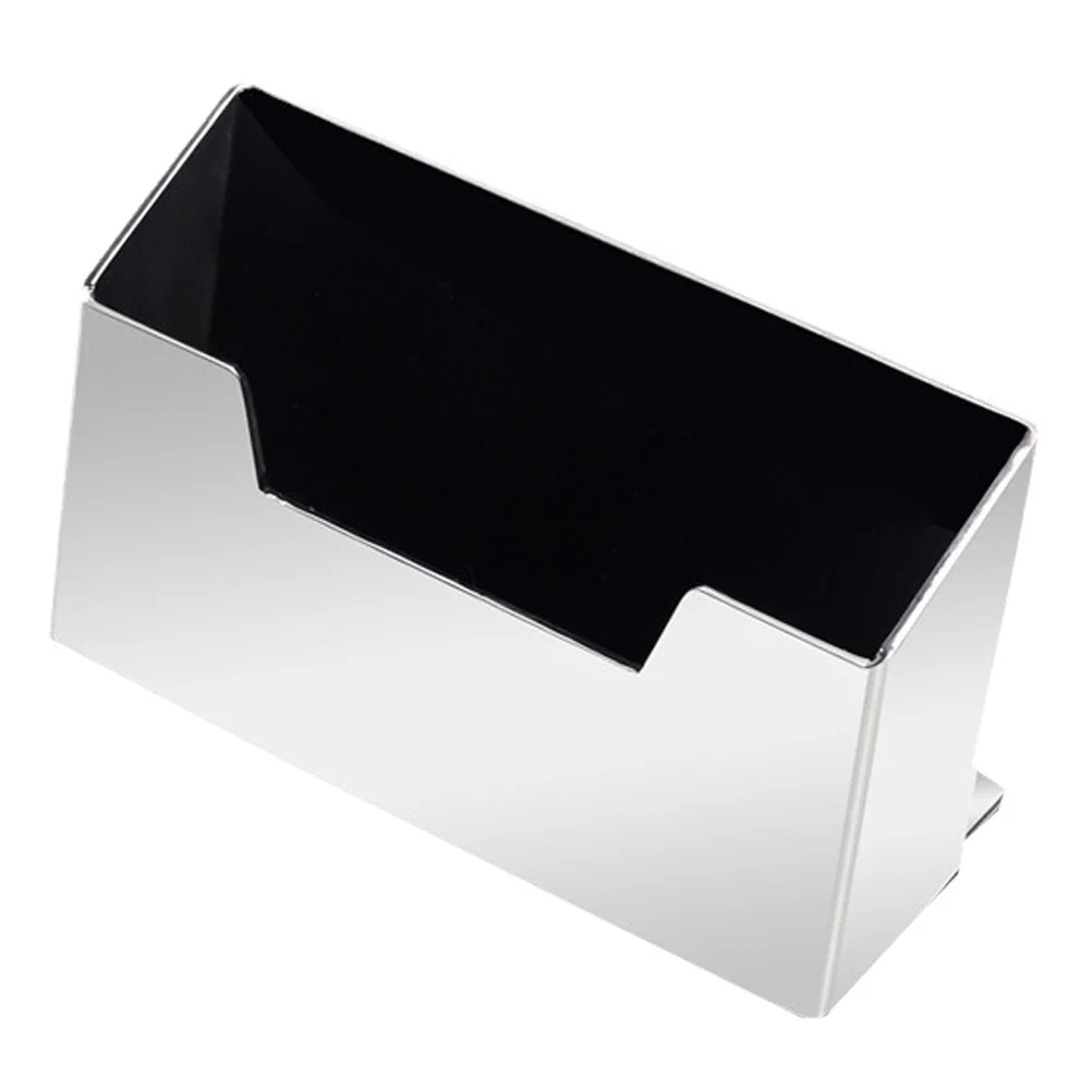 

Stainless Steel Business Card Box Organizer Metal Stand for Tidy Desk Multiple Cards Storage Business Card Holder