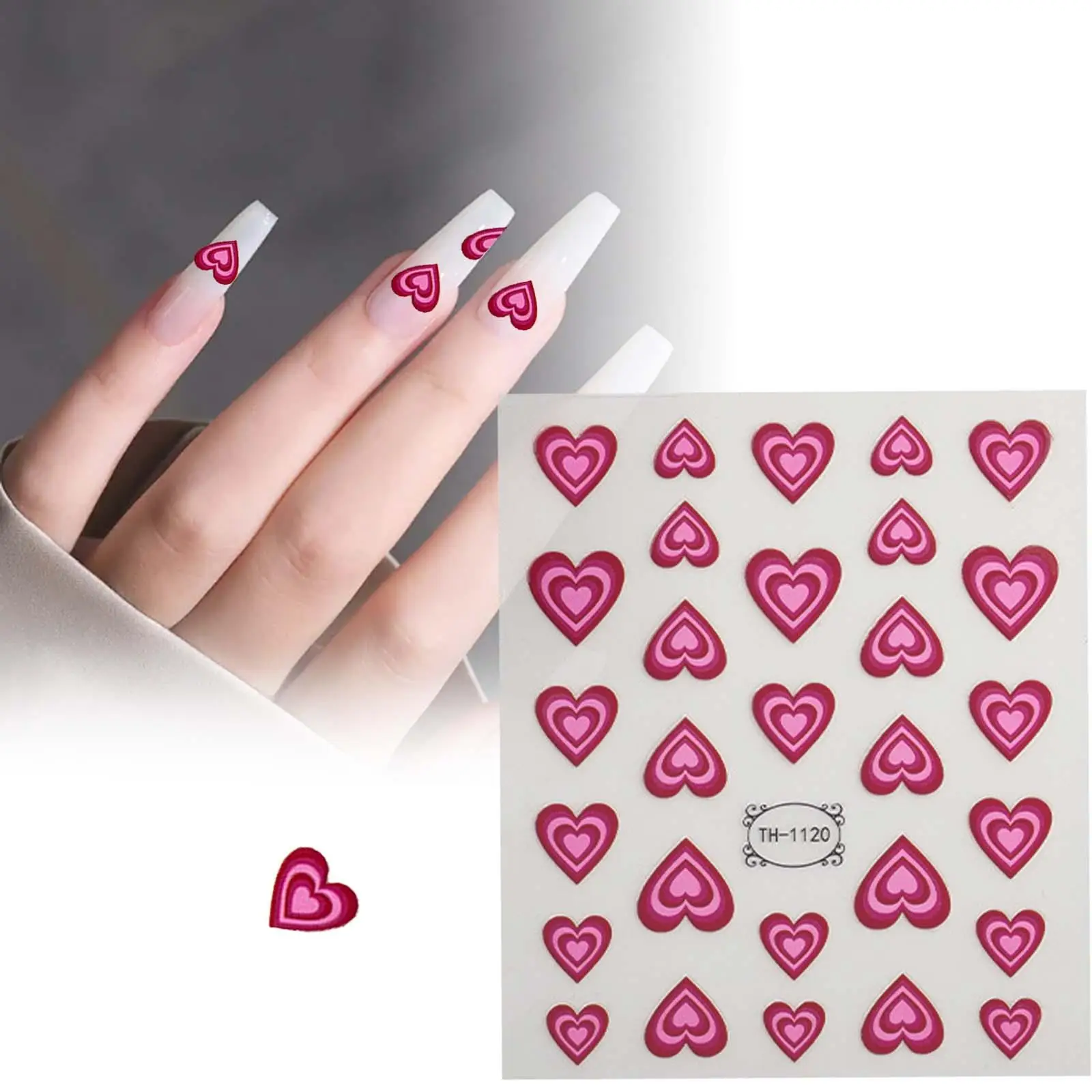 Valentines Day Gifts Heart Love Nail Art Stickers for Acrylic Nail Decoration