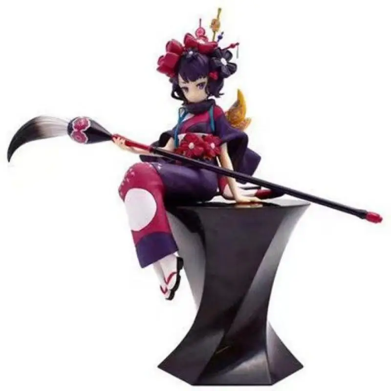 14Cm Fate/grand Order Anime Figuur Katsushika Hokusai Handheld Borstel Zithouding Pvc Actiefiguren Model Desktop Ornament