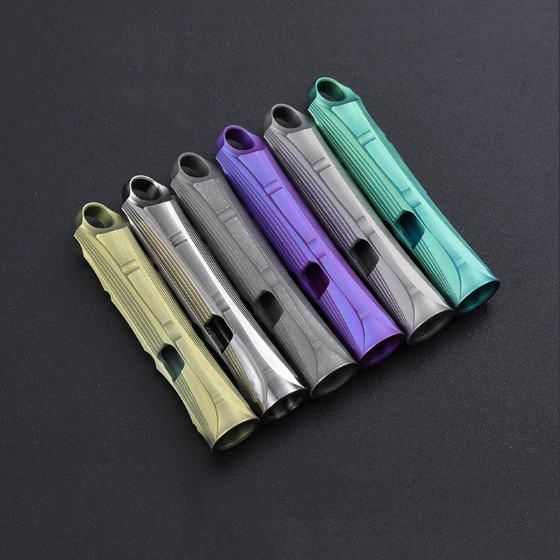 Titanium Alloy Whistle Camping Emergency Whistle 120 Decibels EDC Portable Keychain Necklace Whistle Outdoor Survival Tool