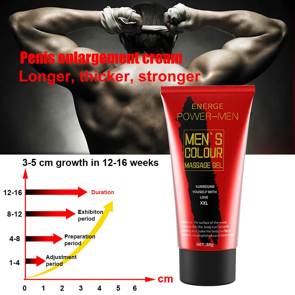 80g Big Penis Enlargement Cream Gel Increase Dick Size Male Cock Delay Erection Cream Health Care Cream for Adult External Use