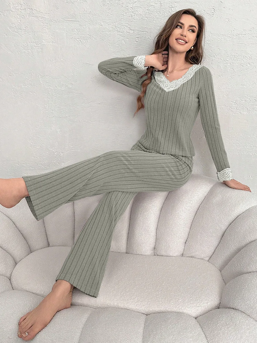 Warme Winter Nachtwäsche Pyjamas Ensembles Pyjama Femme Ensemble Hosen Sets Langarm Pyjamas für Wärme Nachtwäsche Frau frauen – Detail 17
