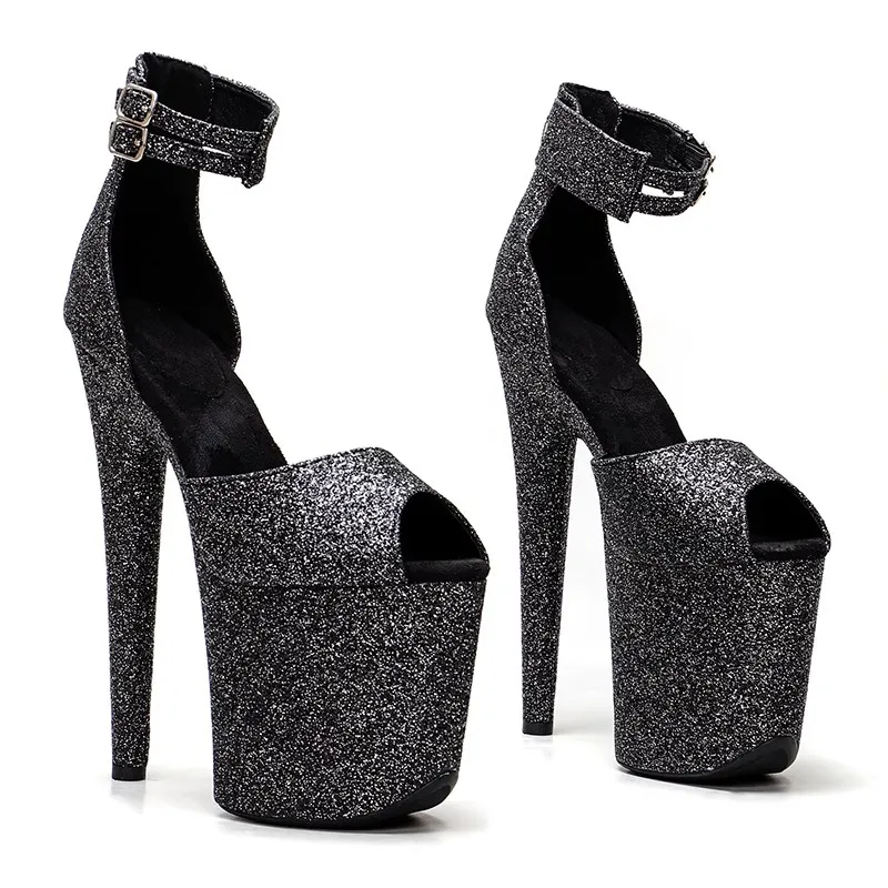 

Fashion 20CM/8inches PU Upper Plating Platform Sexy High Heels Sandals Pole Dance Shoes 089