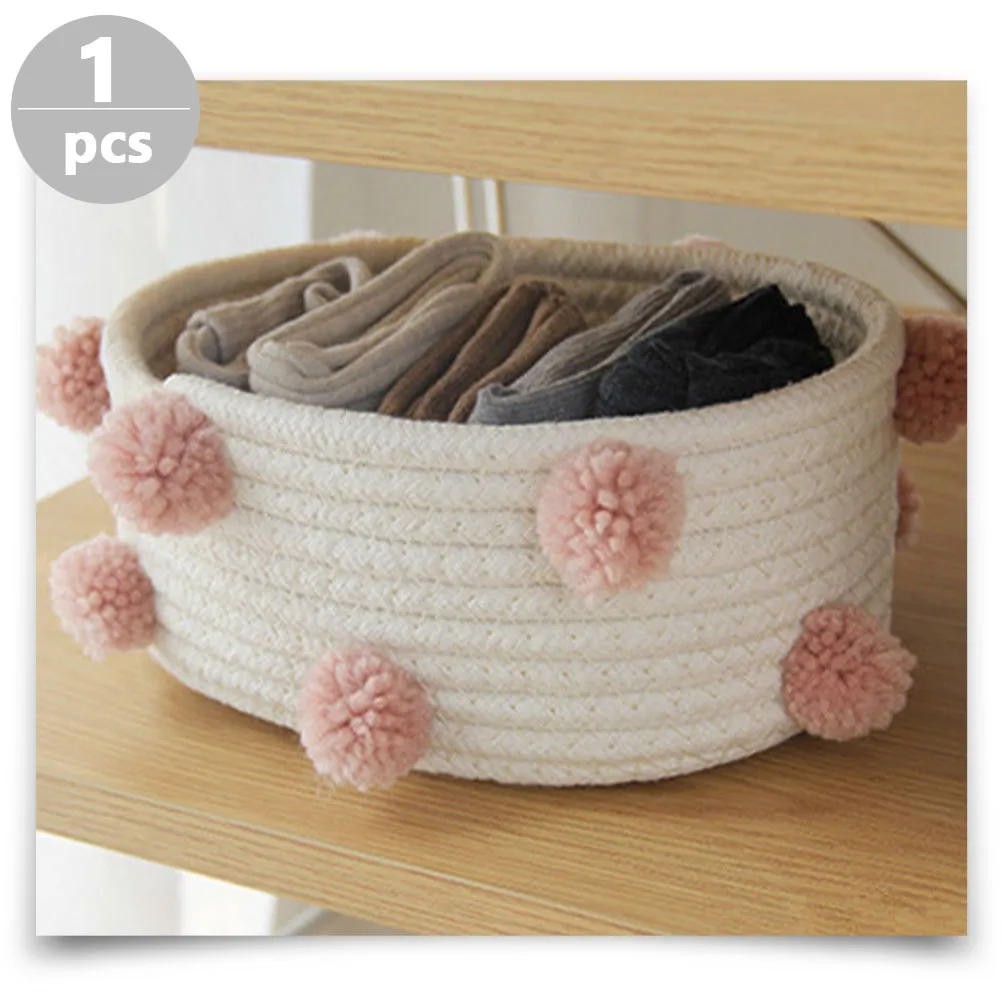 

Cotton Woven Storage Basket Organizer Modern Home Decor Space Saving Tidy Room Bedroom Bathroom Entrance Garage Kitchen