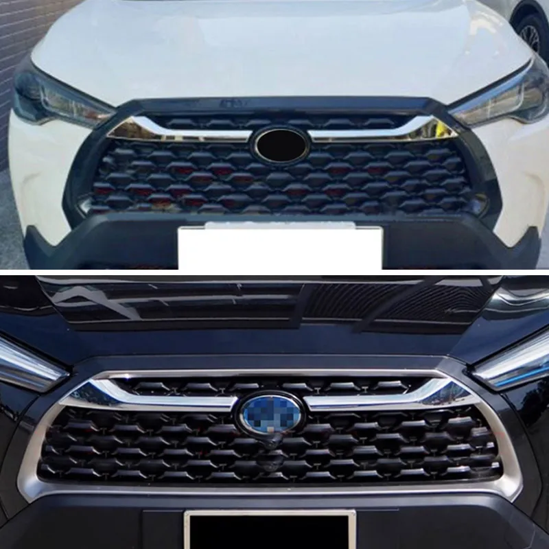 For Toyota Corolla Cross 2022 2023 2024 Body Kit Front Grille Bumper Trim Strips Chrome Exterior Car Modification Accessories