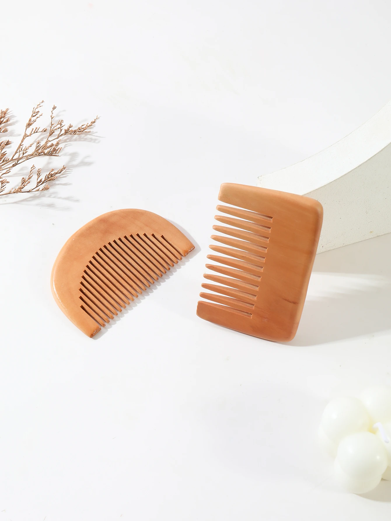 Sisir kayu persik alami, cocok untuk perawatan dan penataan rambut dan jenggot sehari-hari, sisir perjalanan portabel, khusus untuk wig rambut asli