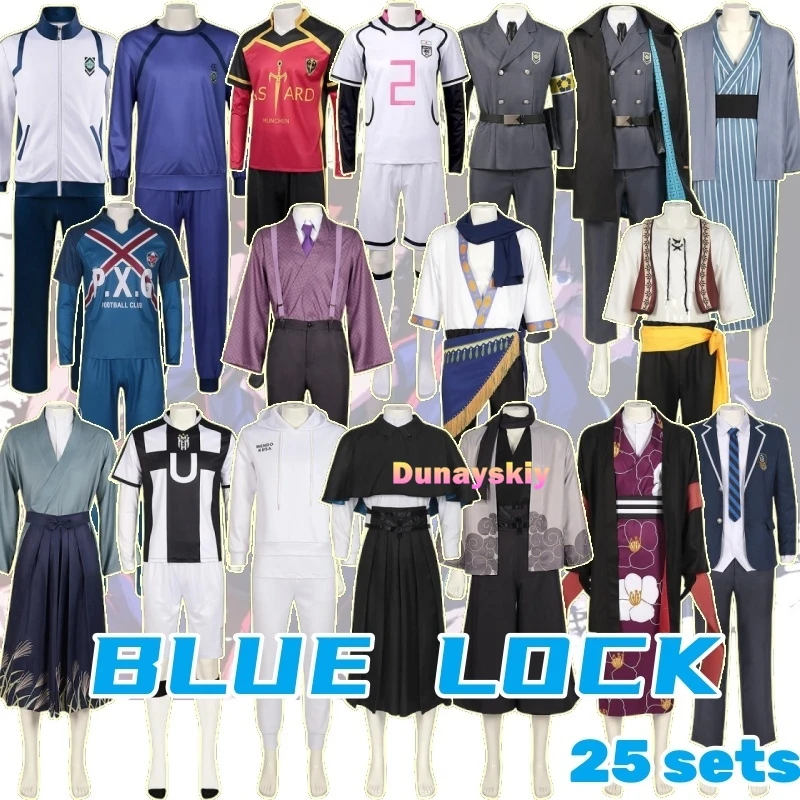 Novelty Anime Blue Lock Football Training Uniform Isagi Yoichi 25 Cosplay Costumes Fashion Cartoon Training Clothes Suit Uniform