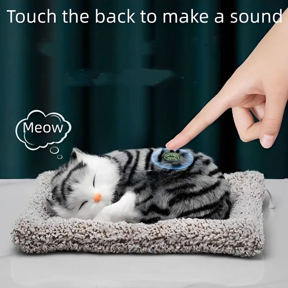 Ornaments Simulated Call Adorable Vocal Cat Multicolor Plush Plush Toy Lightweight Cat Toy Kids