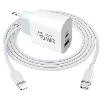 Iphone için hızlı şarj 25w duvar tipi C kablosu cep telefonu uyumlu IPhone 14 13 12 11 Pro Max XR XS X 7 8 iPad