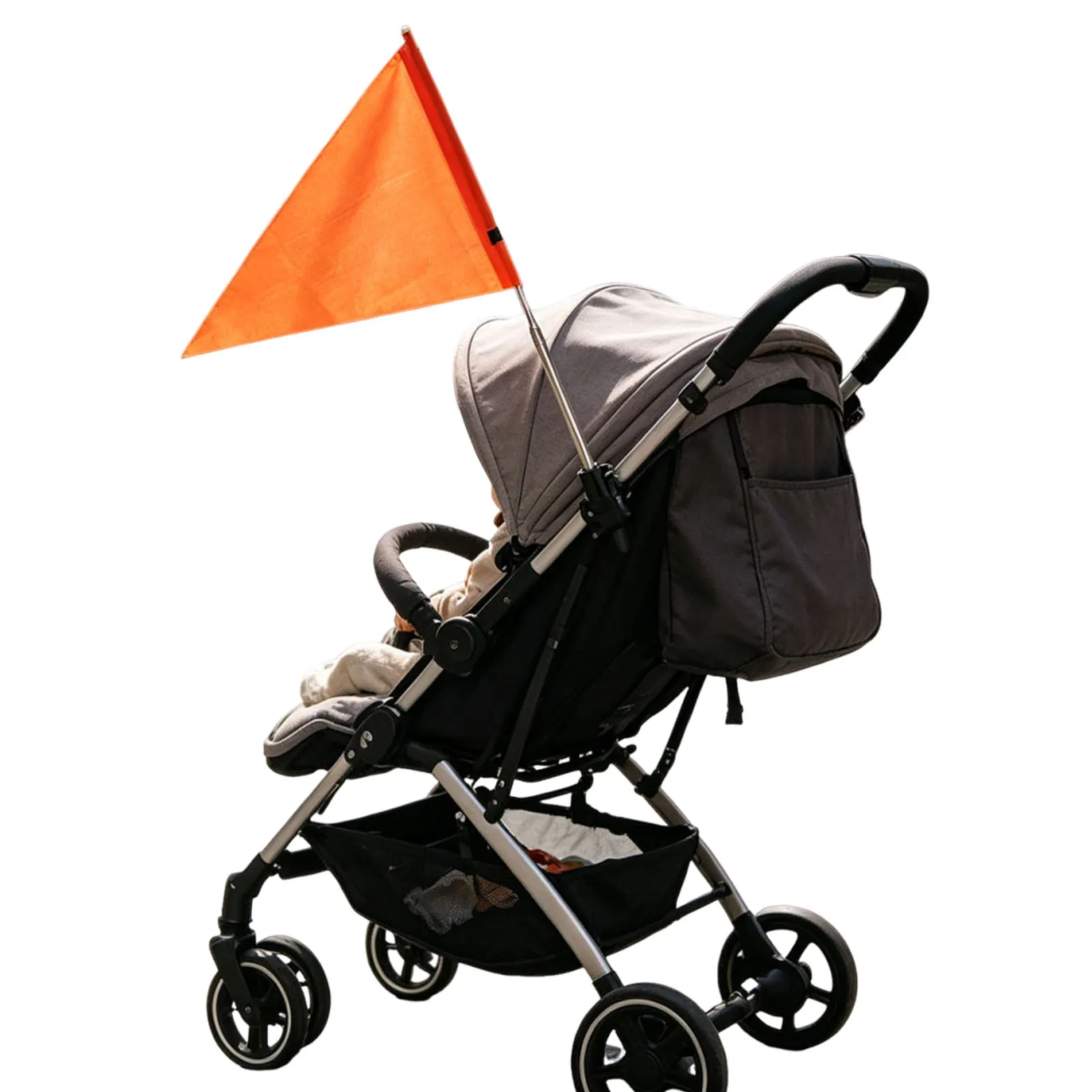 Golf Cart Flag Pole Telescoping 5.4ft Golf Cart Safety Flag Pole Kit with Reflective Strip for Bike Wheelchair Scooter