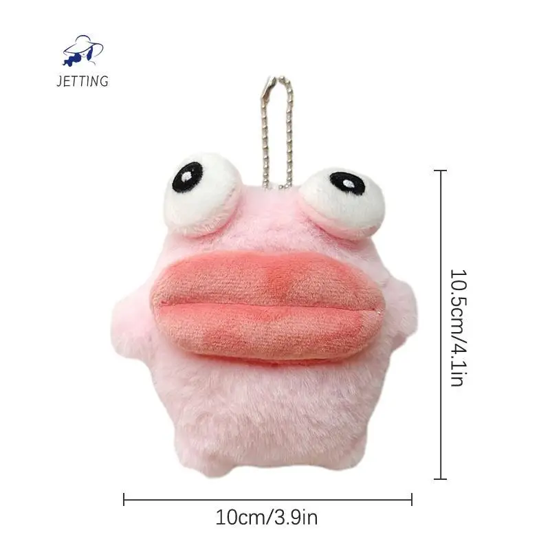 JoCartoon Plush Butter Pendant Key, Cute Saucisse Mouth Frog Key, Couple Key Ring, Backpack Charms, Car Bag Decor, Christmas Gift