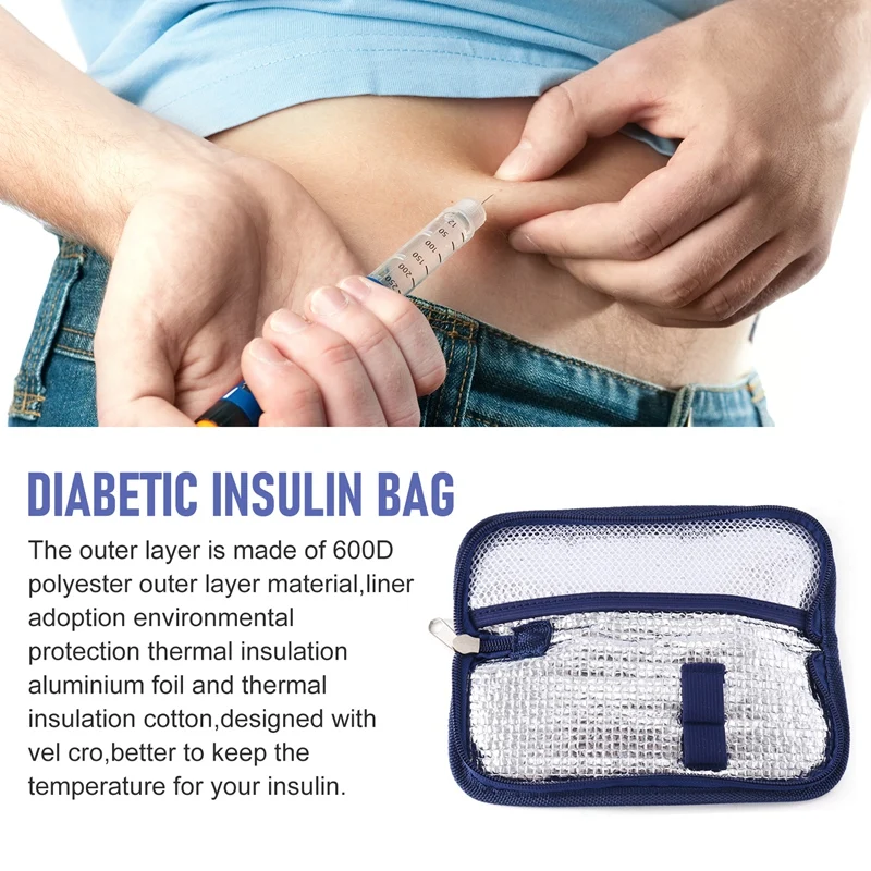 Portable Insulin Cooler Bag Diabetic Insulin Travel Case Cooler Pill Box Aluminum Foil Ice Bag