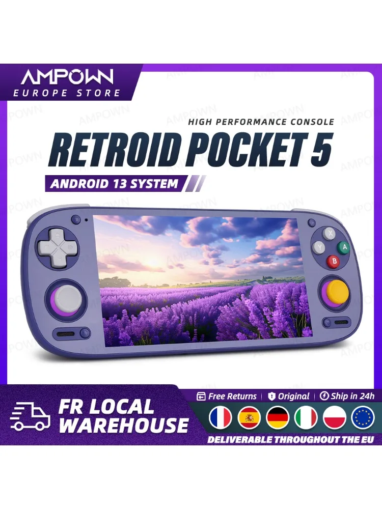 Retroid Pocket 5 Handheld Gameconsole 5,5'' AMOLED Scherm Android 13 Joystick RGB Verlichting Actieve Koeling Videogame Speler Cadeau - afbeelding 2