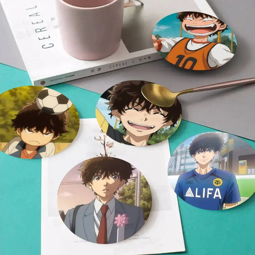 1pc Ao Ashi Wooden Coaster Colour Printing Cup Mat Home Desk Decoration Gifts
