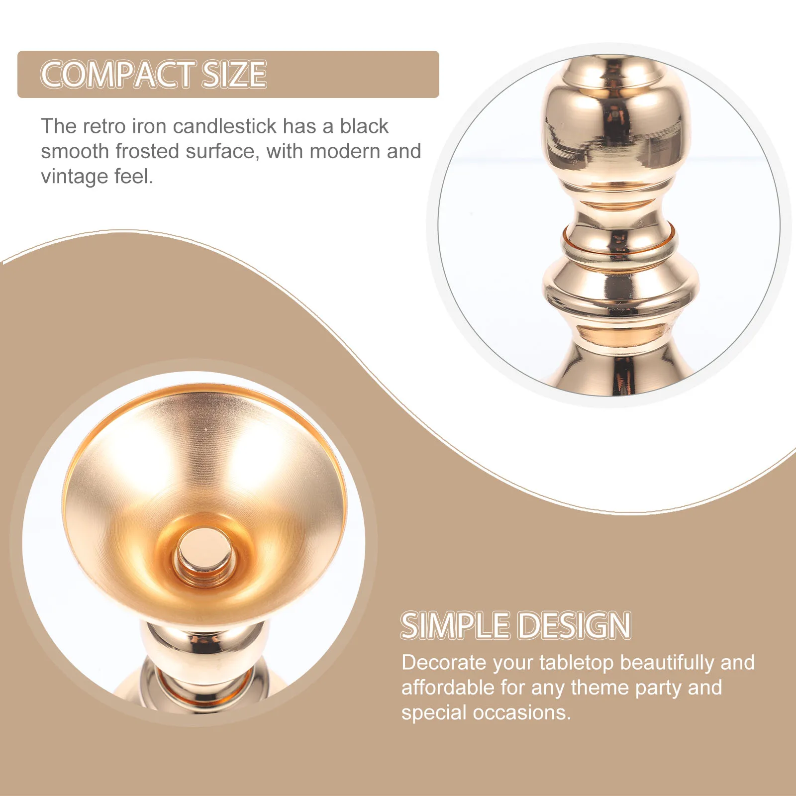 

European Style Iron Candlestick Retro Vintage Desktop Holder Wedding Party Decorative Stand Elegant Tabletop