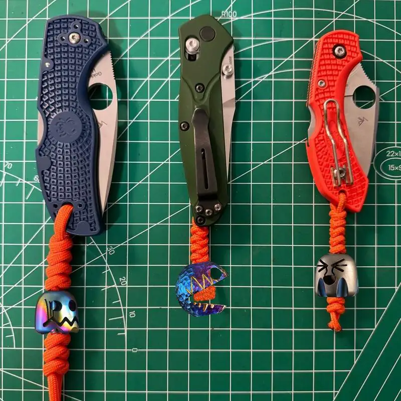 

1 шт., титановый нож для игровых персонажей, бусина, карманный инструмент EDC, сделай сам, складной нож из паракорда, подвесная бусина