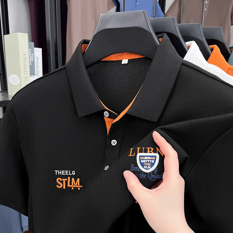 

Fashion brand emblem embroidery short sleeve polo shirt men's summer bestseller comfort breathable Korean style casual T-shirt