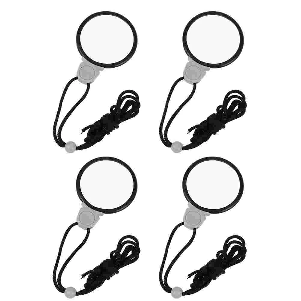 

4 Pcs Hanging Magnifying Glass Necklace Magnifier Pendants Portable for Kids Rope Magnifiers