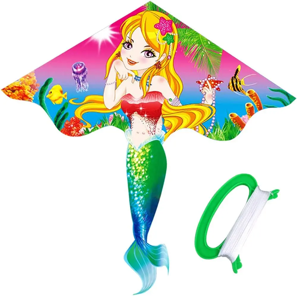 Outdoor Fun Sports New Mermaid Kite For Beginner Delta Kites For Kids And Adults  Come With String And Handle Easy To Fly