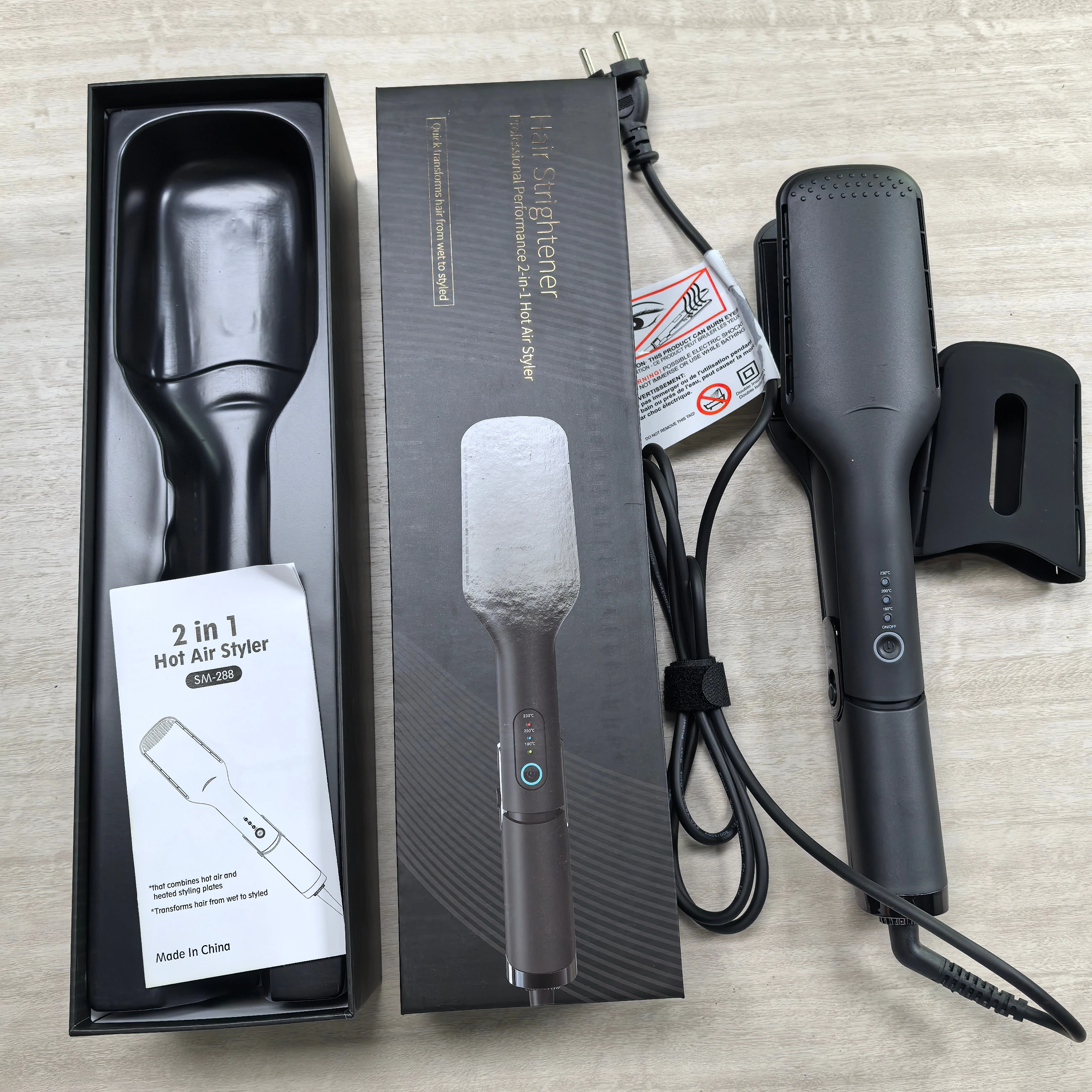 

Dual-use Hair Styling Tool for Dry and Wet Hair 2-in-1 Hot Air Styling Tool Hair Straightener Quick Styling