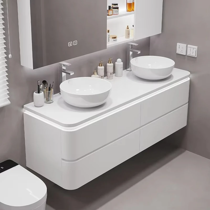 Wall-mounted bathroom vanity hotel bathroom locker set floating vanity double sink vanity bathroom cabinet
