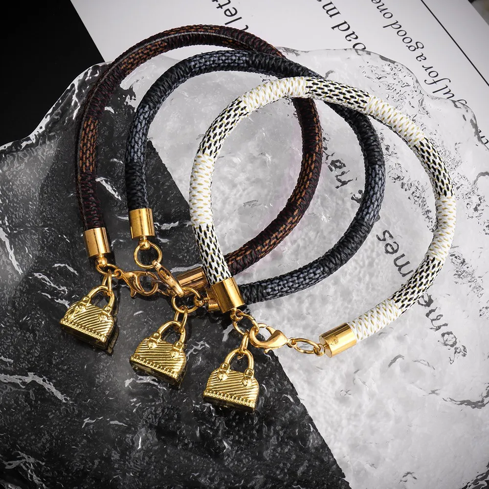 2025 Gold Plated Unisex Bracelet - Striped Hand Chain & Bag Charm - Best Seller Jewelry Gift