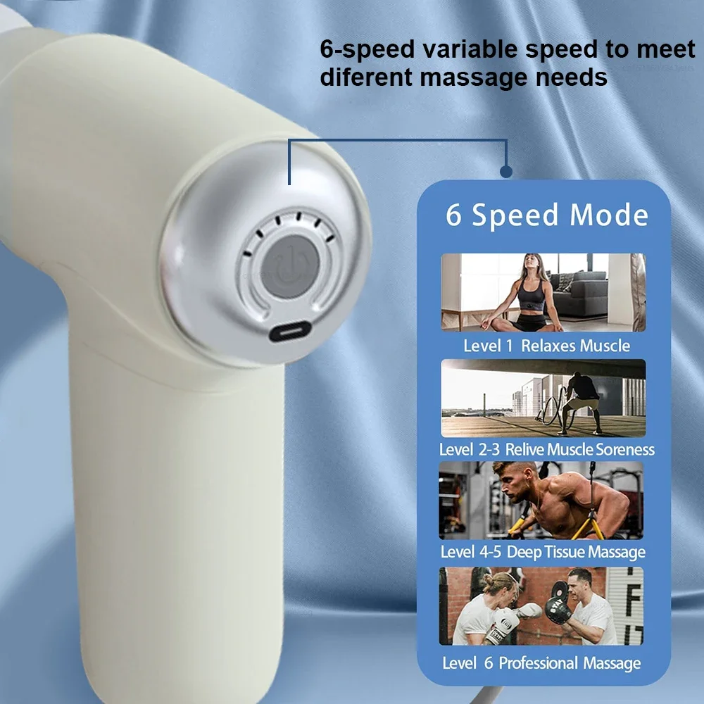 تدليك بندقية المحمولة البسيطة المحمولة اللفافة بندقية الأنسجة العميقة العضلات الاسترخاء قابل للتعديل سرعة اللفافة بندقية للجسم الظهر الرقبة الساقين #3