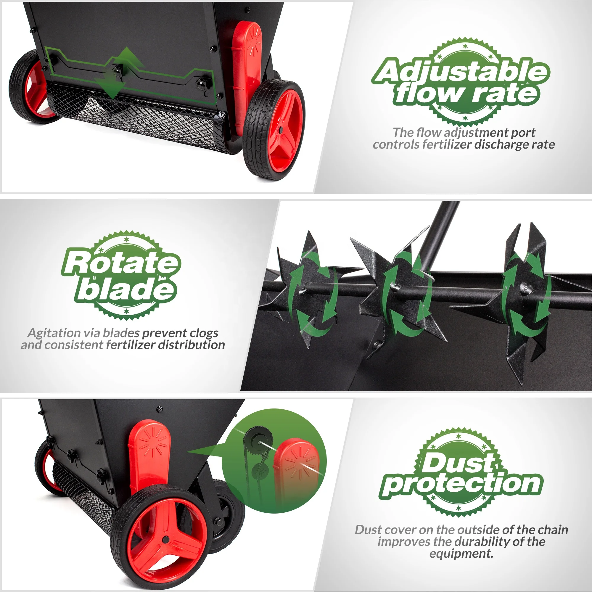 2025년 고품질 스틸 잔디 레벨링 도구 (손잡이 포함) 정원/뒷마당 잔디 드롭 스프레더용