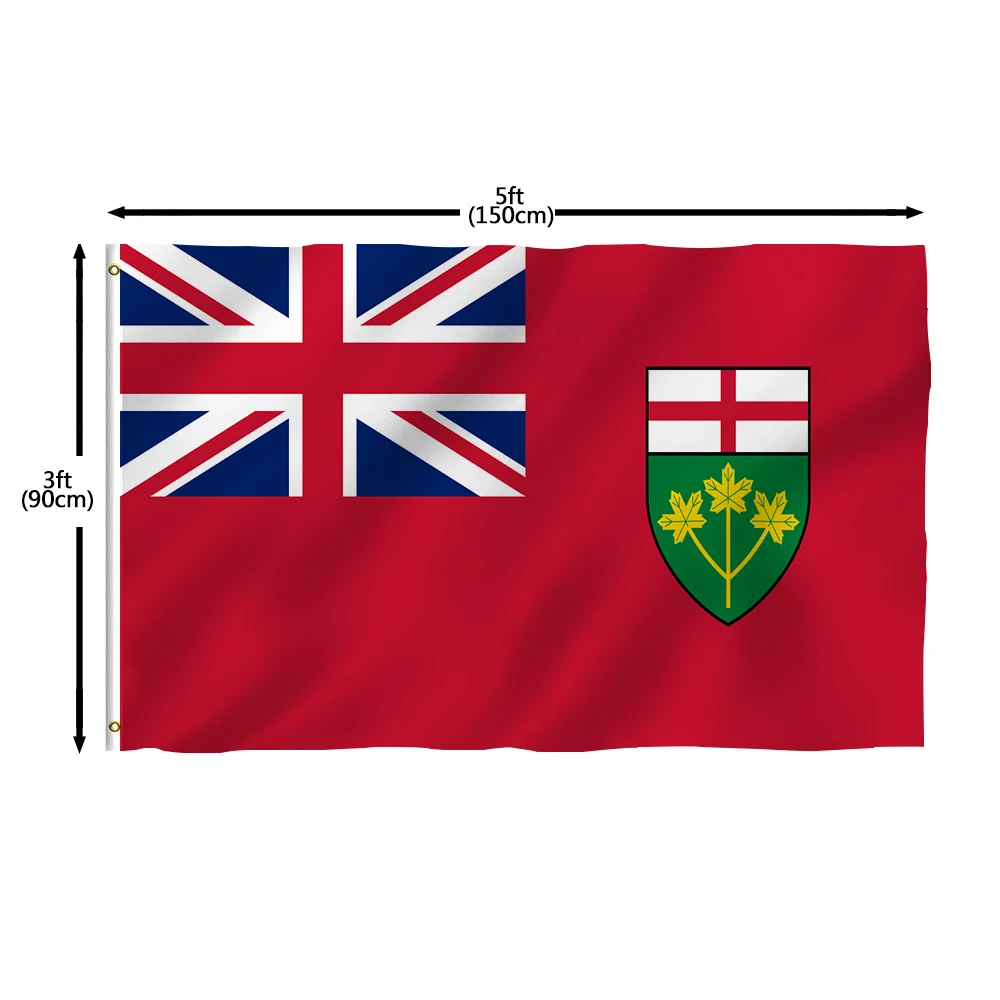 Flagnshow 100% Polyester Canada Ontario flag