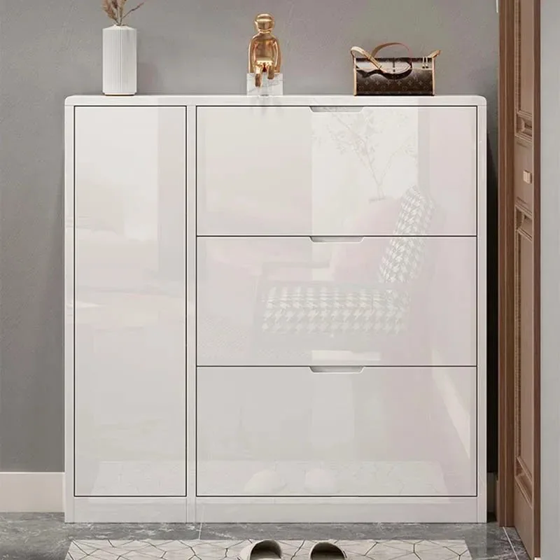 Narrow White Shoe Cabinet Waterproof Beutiful Modern Wooden Storage Fashion Shoe Rack Luxury Display Muebles Salon Furniture