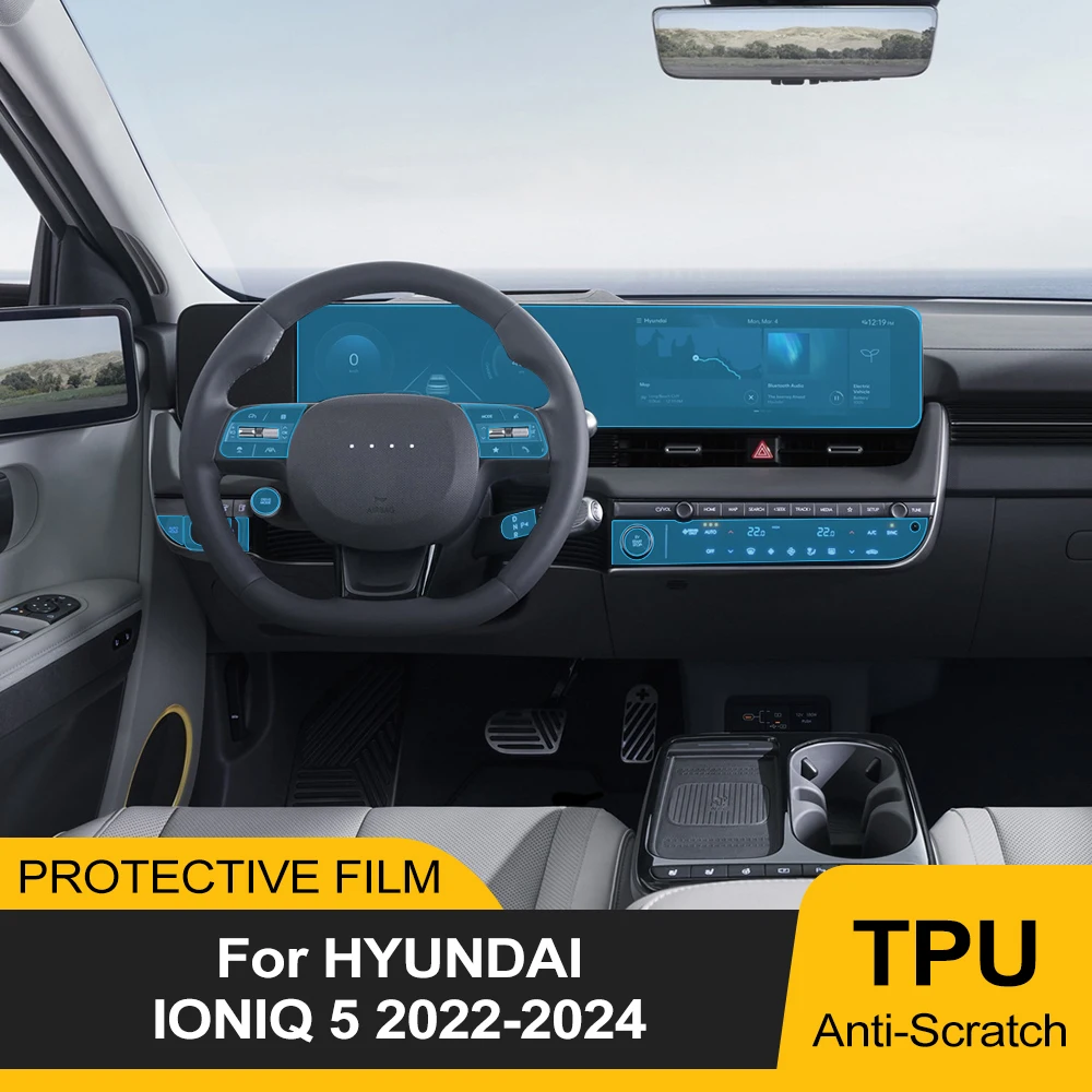 Pre Cutting Car Interior PPF Paint Protection Film for Hyundai IONIQ 5 2022-2024 Console Scratch Transparent TPU Film Cover