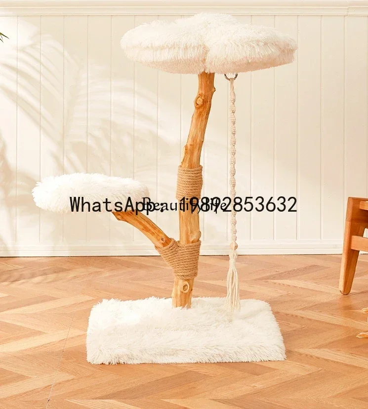 

Cloud climbing frame cat tree jumping platform integrated luxury solid wood villa does not occupy a cat house