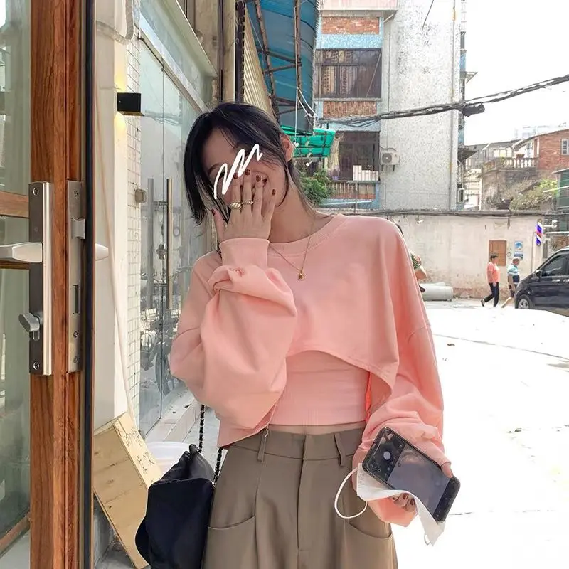 แฟชั่นชุดกระโปรงหญิง 2025 ฤดูใบไม้ผลิฤดูใบไม้ร่วงใหม่รอบคอเสื้อกันหนาวSuspenders + กระโปรงสีขาวชุดสามชิ้น