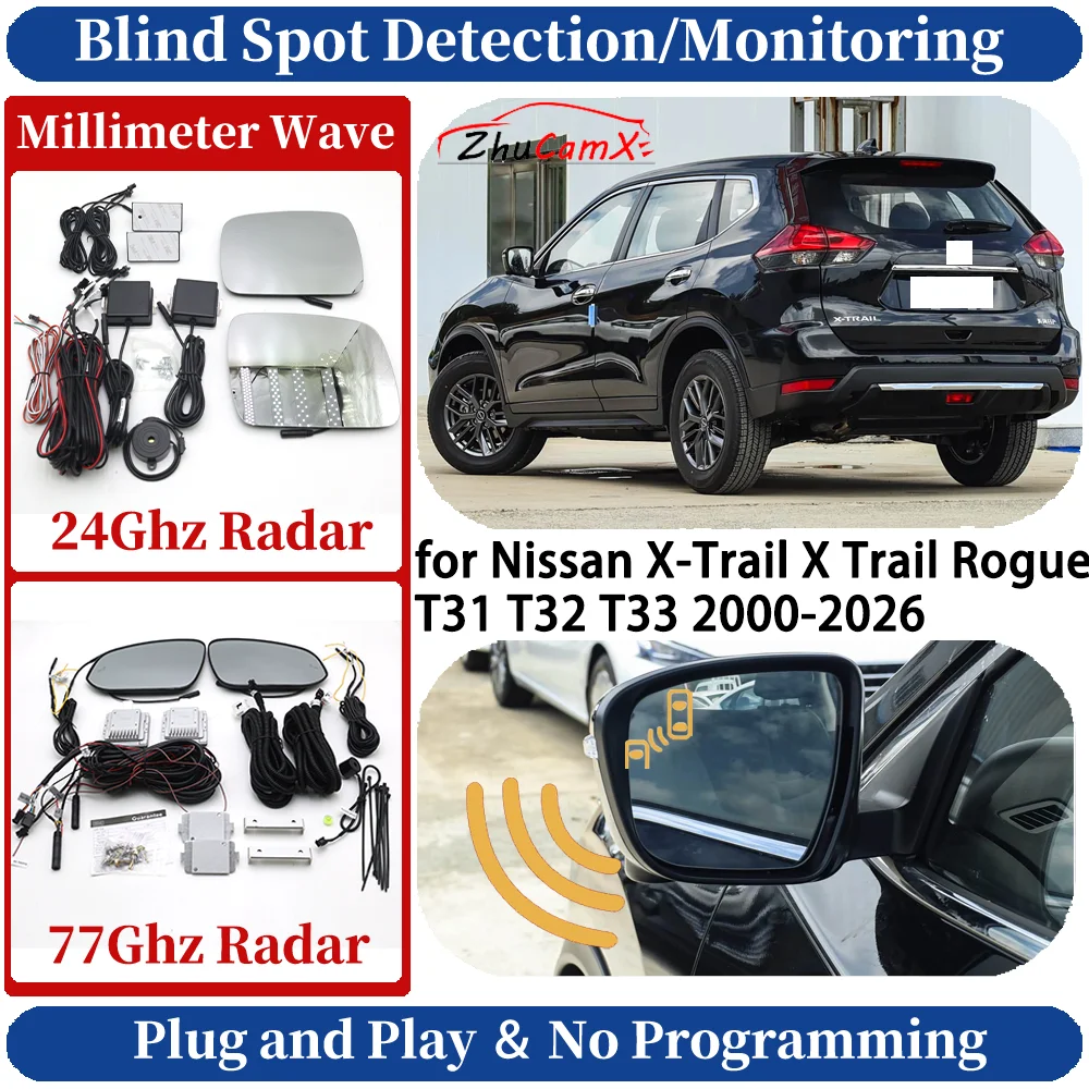 Blind Spot Monitoring/Detection System for Nissan X-Trail X Trail Rogue T31 T32 T33 2000-2026 Driving Side Lane Change Assist