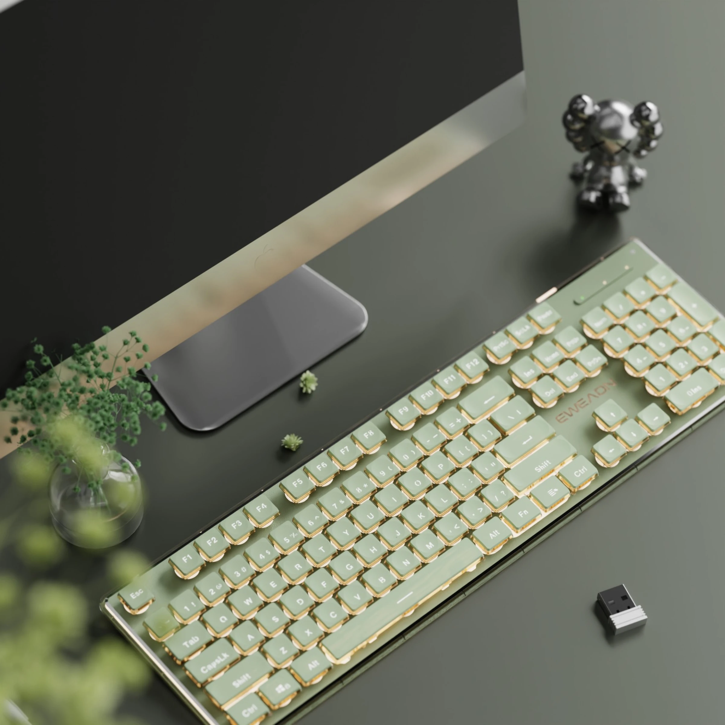 

Набор беспроводной игровой клавиатуры и мыши EWEADN, 104, бесшумные клавиши, подсветка, цельнометаллическая панель, эргономичный, тихий набор текста