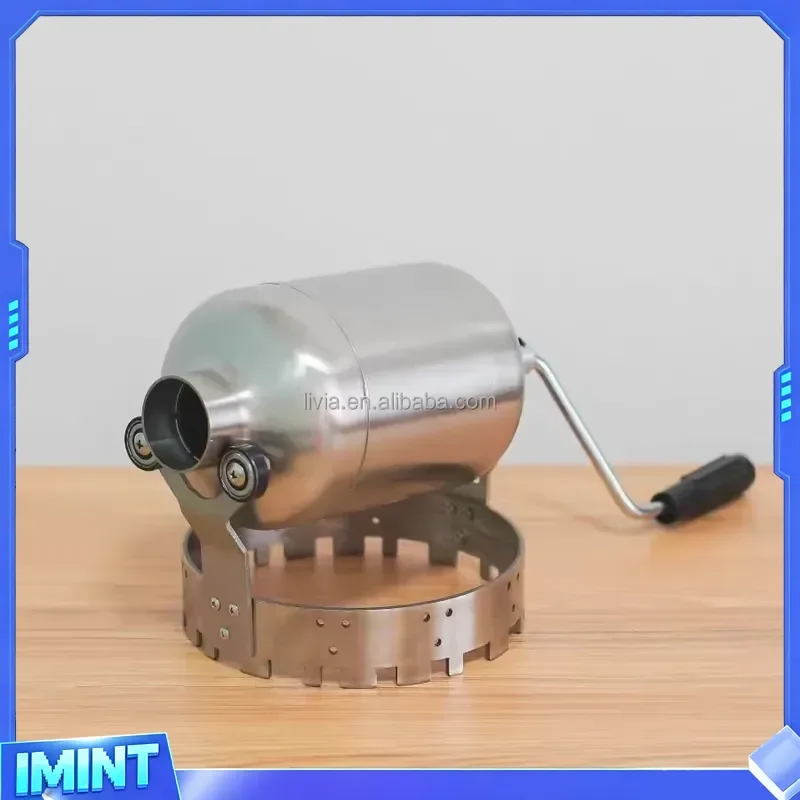 304 Stainless Steel Coffee Roaster HeavyDuty Manual Coffee Roasting Machine for Home&Commercial Use Stable Heating Even