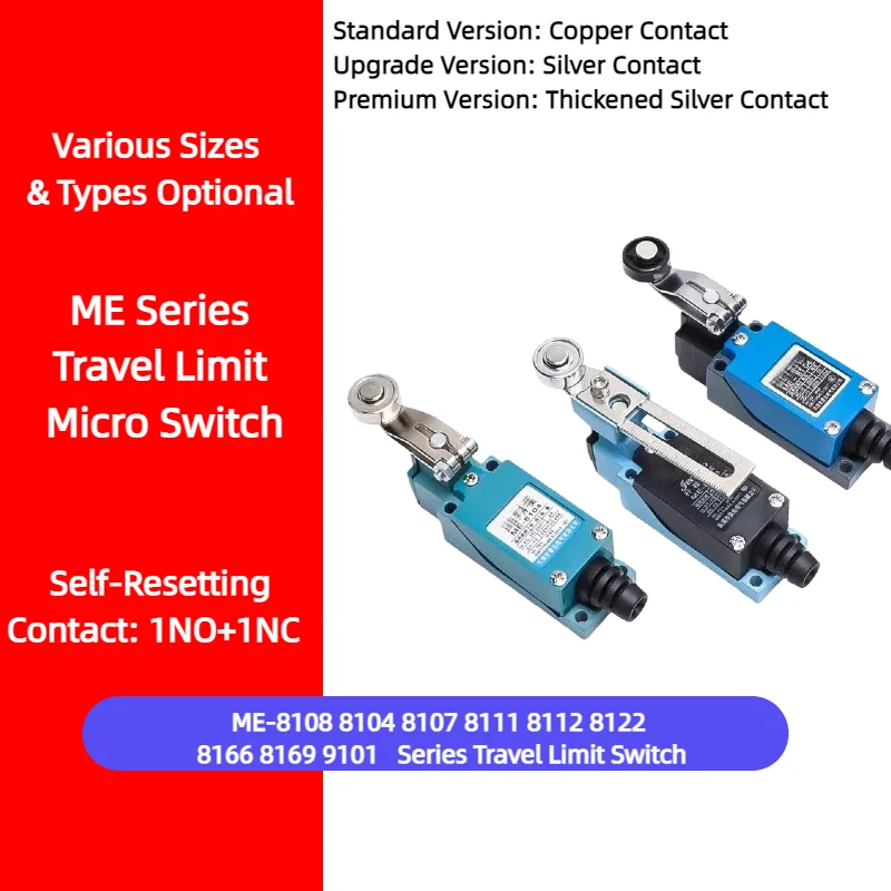 

ME-8108/8104 Roller Limit Switch Sensor Micro Switch Standard/Upgrade/Premium Version for Machine Tool Positioning& Production