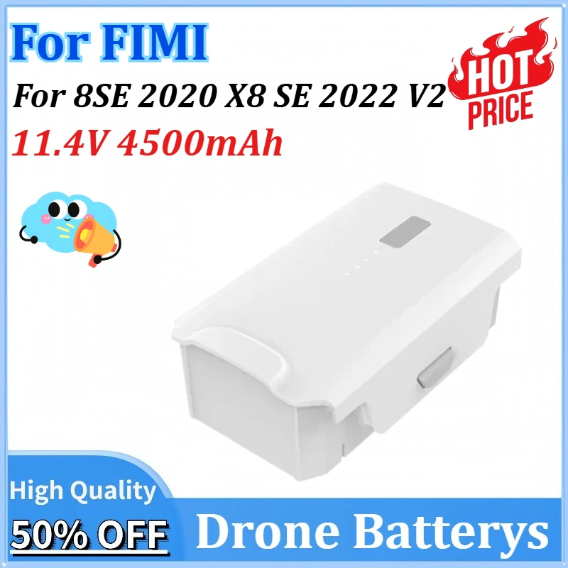 

Newly upgraded DC02A5 11.4V 4500mAh Replacement Flight Drone Batterys for FIMI X8SE 2020 X8 SE 2022 V2 Camera RC Battery