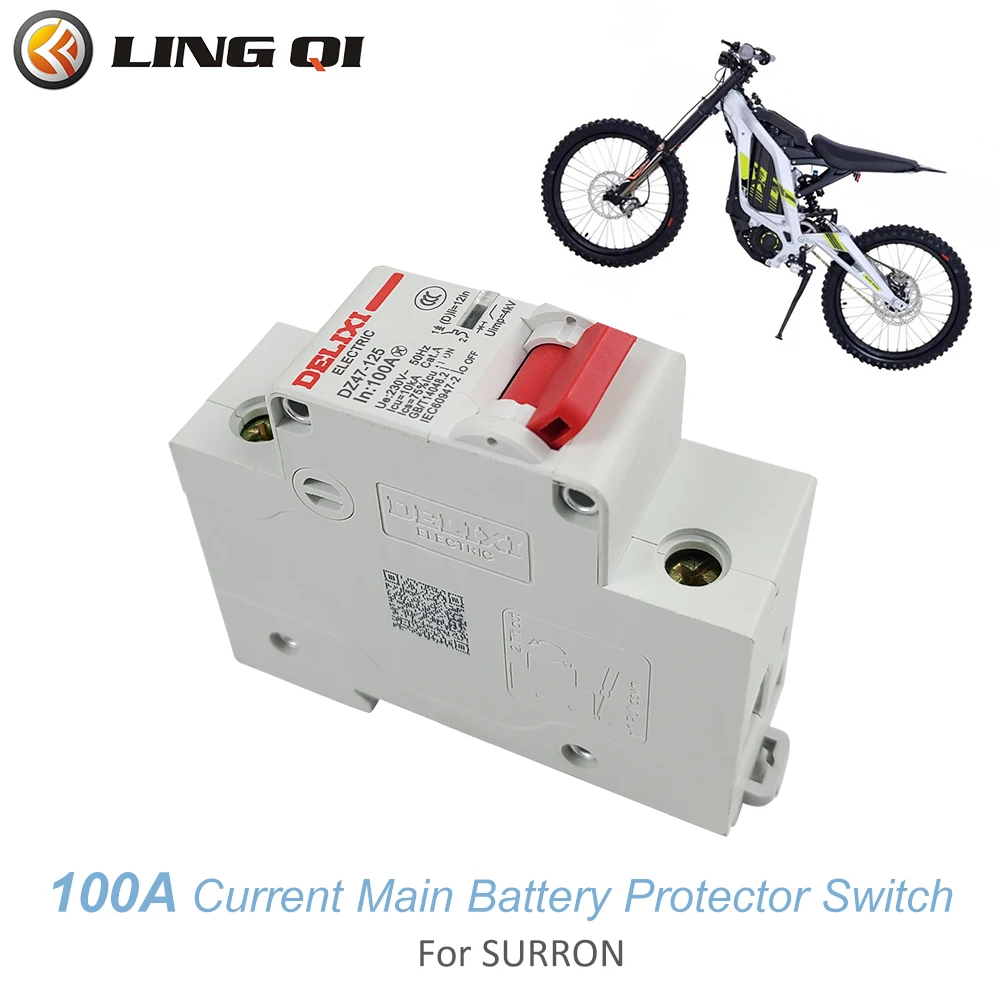 LINGQI RACING Single Phase MCB 6A 10A 16A 20A 25A 32A 40A 50A 63A 100A 230V Mini Circuit Breaker C Curve For SURRON SUR RON