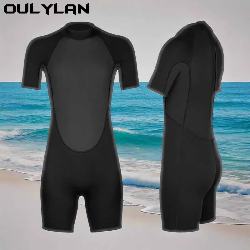 

Oulylan 3mm Neoprene Full Body Diving Suit Back Zip Wetsuit for Diving Snorkeling Surfing Swimming Rafting Mens Short Wetsuit