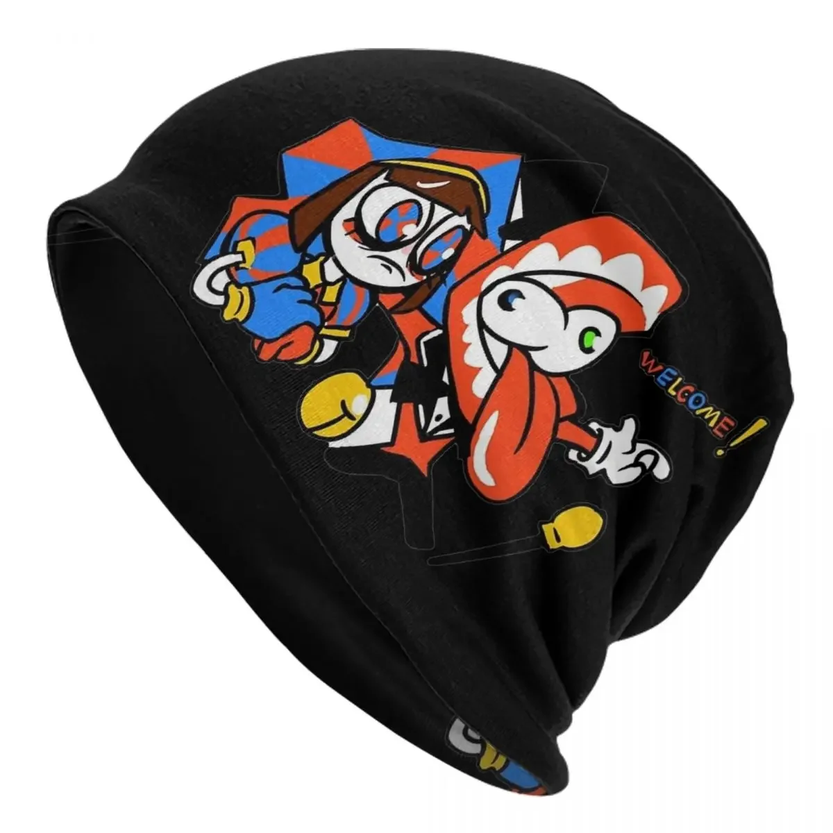 Women Men The Amazing Digital Circus Beanies Pomni Jax Caine Zooble Bubble Bonnet Knit Graphic Print Winter Hats Birthday Gift