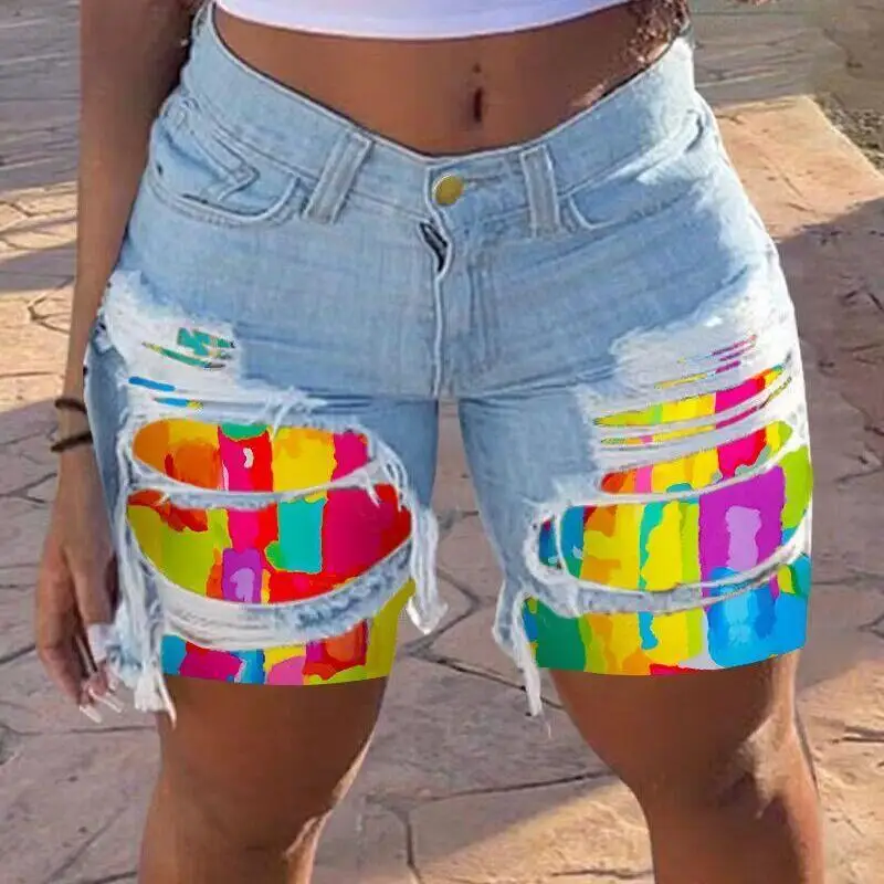 

Trendy Jeans Do Old Ripped Jeans Straight Leg Denim Shorts Female Personality Hot Pants Multiple Styles Women's Clothing