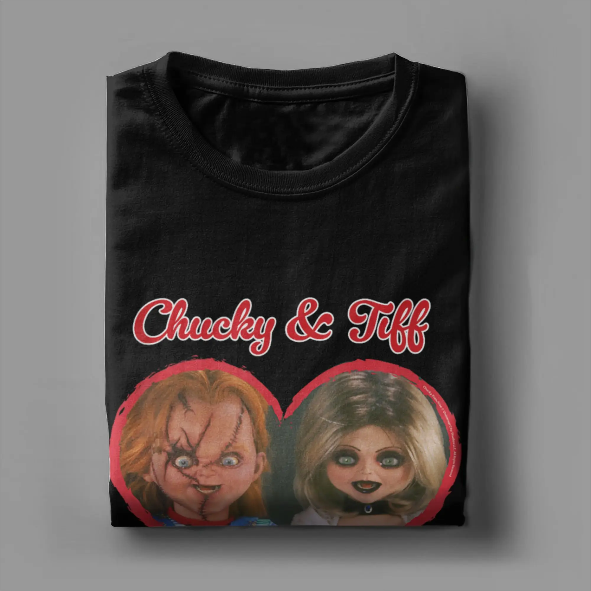 الرجال تشاكي و تيف للأبد القلب تي شيرت الملابس القطنية أزياء قصيرة الأكمام س الرقبة تيز هدية تي شيرت