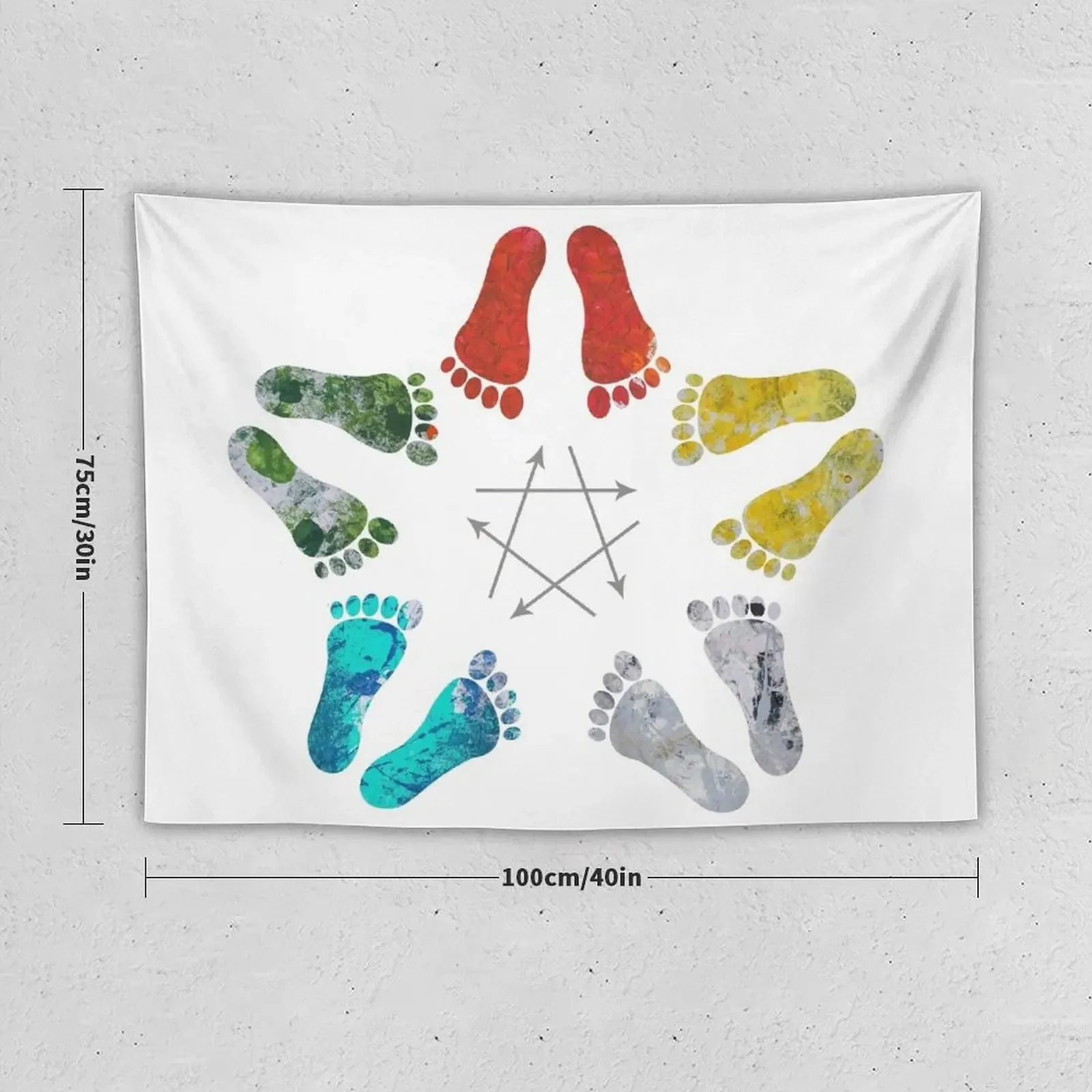 Star of Feet Energy Wheel Tapestry Decor Home Cute Decor Christmas Decoration Tapestry