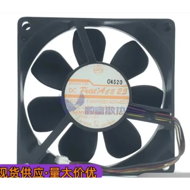 

SANYO DENKI 109R0824DH4D3 DC 24V 0.08A 80x80x25mm 4-Wire Server Cooling Fan