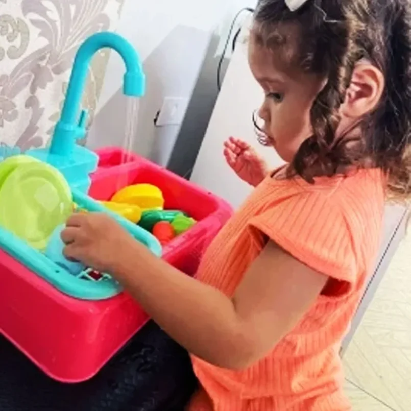 Kitchen Toy Plastic Dish Wash Sink Set Children Simulation Pretend Role Play Housework Kit Early Educational Toys for Children