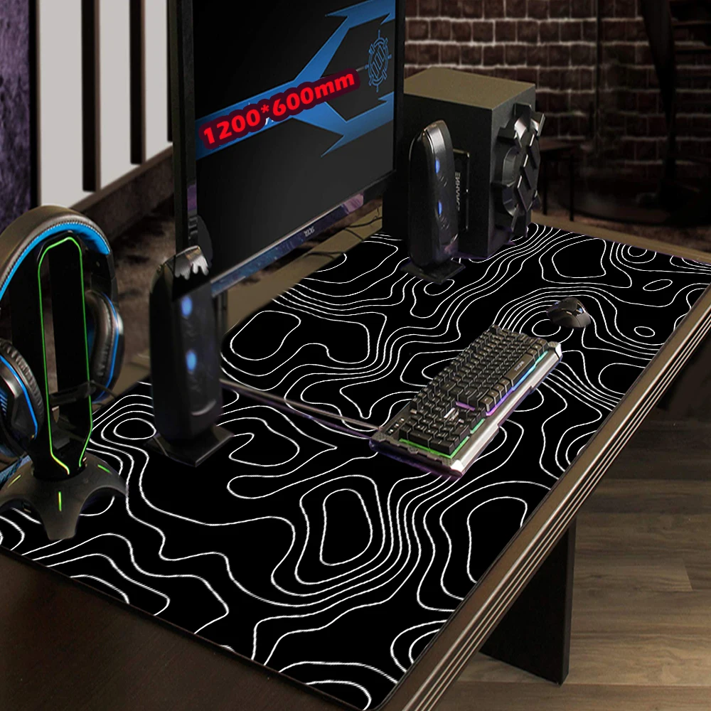 Imagem -02 - Strata Liquid Gaming Mousepad Extended Mousepad Mat Estendido Borracha Tapete de Escritório Personalizado Preto 1200x600 900x400