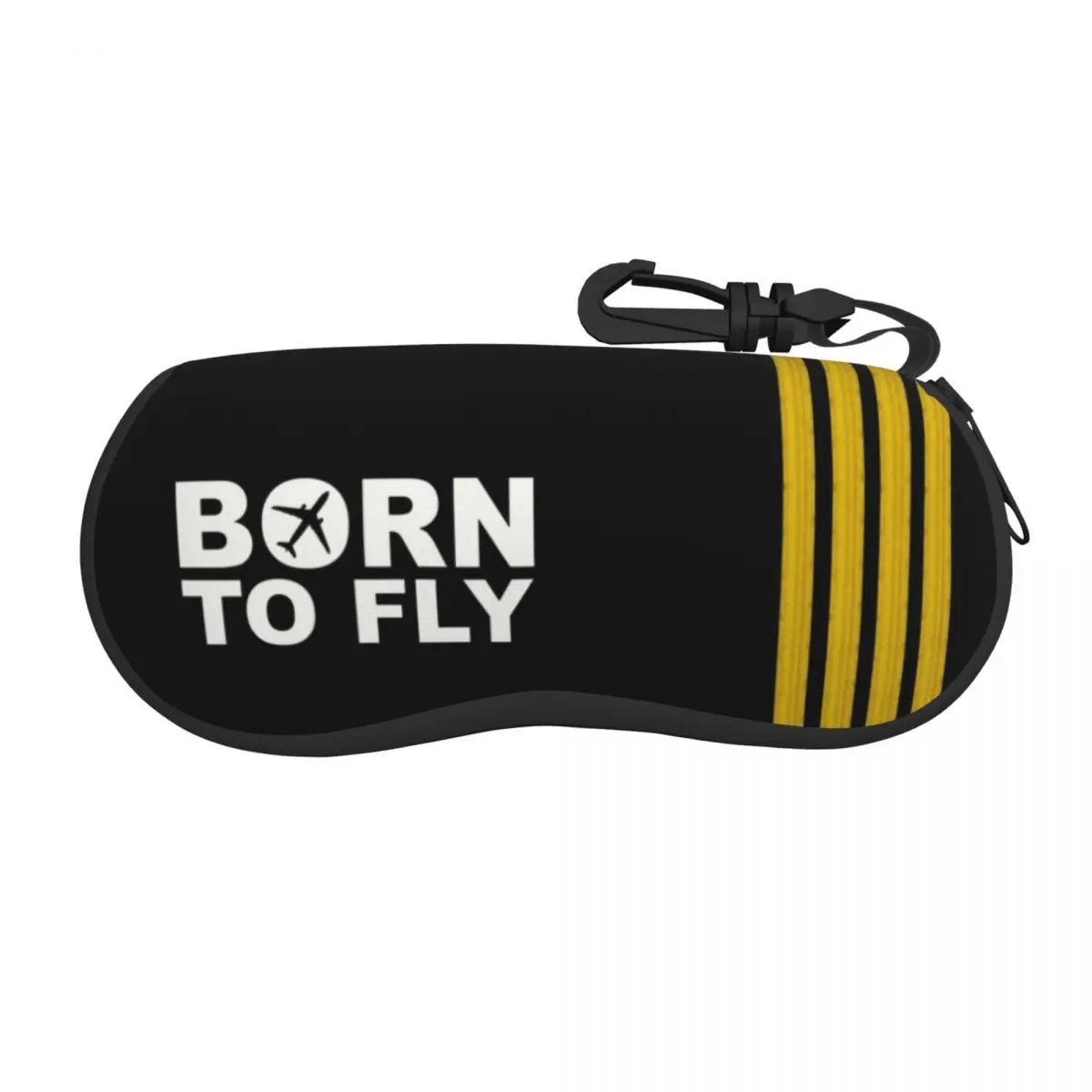 Custom Born To Fly Captain Stripes Sunglasses Soft Case Neoprene Zipper Pilot Air Fighter Shell Eyeglass Case Protective Box