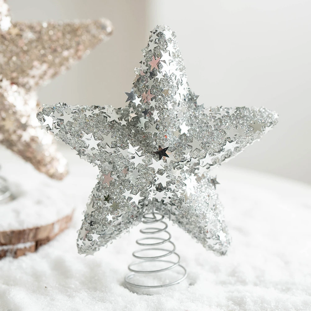 Festive Home Accent Champagne Silver Pink Star Charming Holiday Decor Delightful Christmas Motifs Easy To Attach